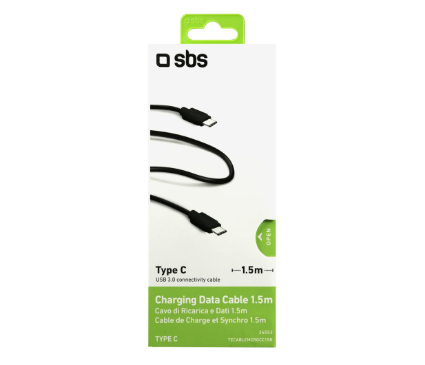 SBS USB-C USB-C DL.1.5M CZARNY - 1436567 - zdjęcie